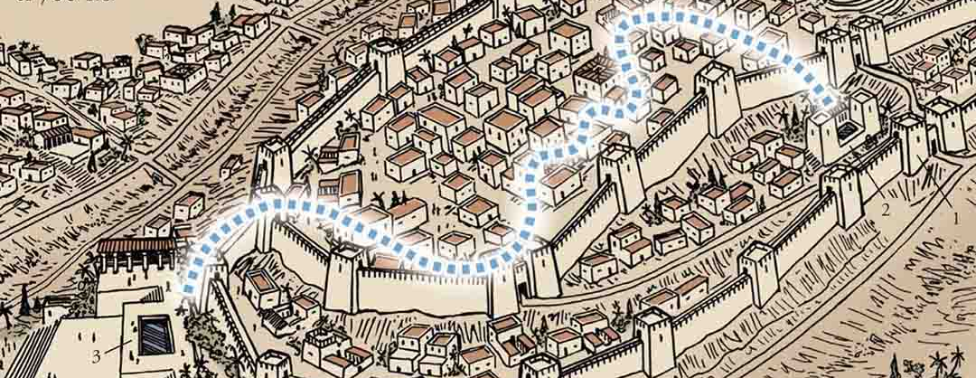 The path of Hezekiah’s Tunnel through the City of David